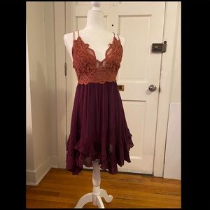 Free People Two-tone Adella Slip Dress in Copper M